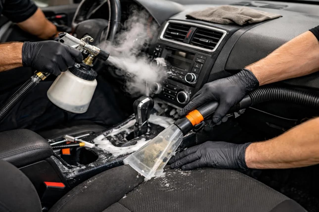 Nettoyage intérieur automobile à la vapeur par KPR Détailing à Dijon